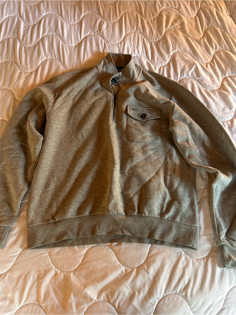 Men's Quarter-Zip Pullover Sweatshirt in Olive